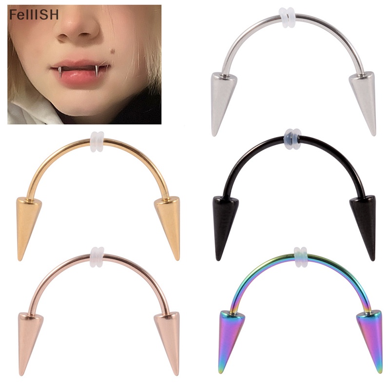 1 Khuyên Xỏ Bằng Thép Không Gỉ Họa Tiết Răng Hổ 439br