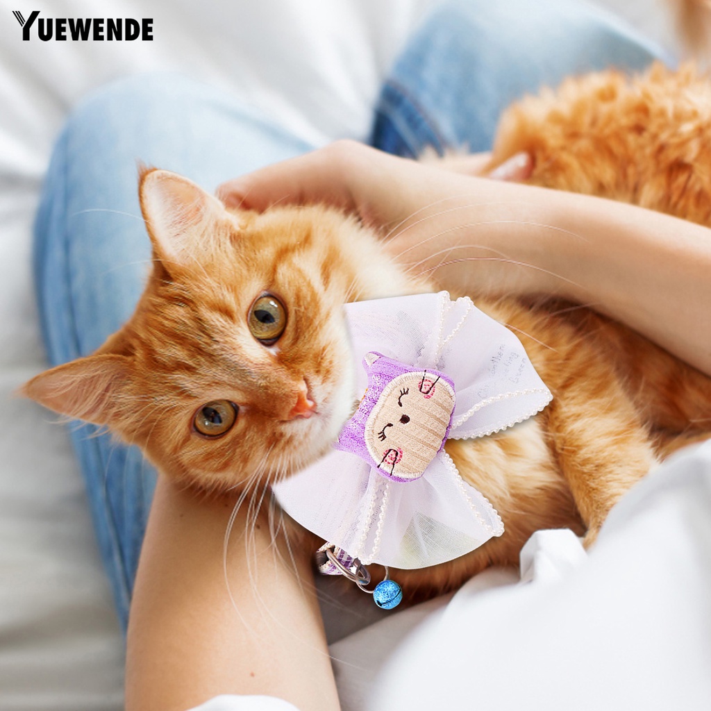 Yếm Đeo Cổ YQ.E Bằng Polyester Thiết Kế Nơ Xinh Xắn Tiện Dụng Cho Thú Cưng