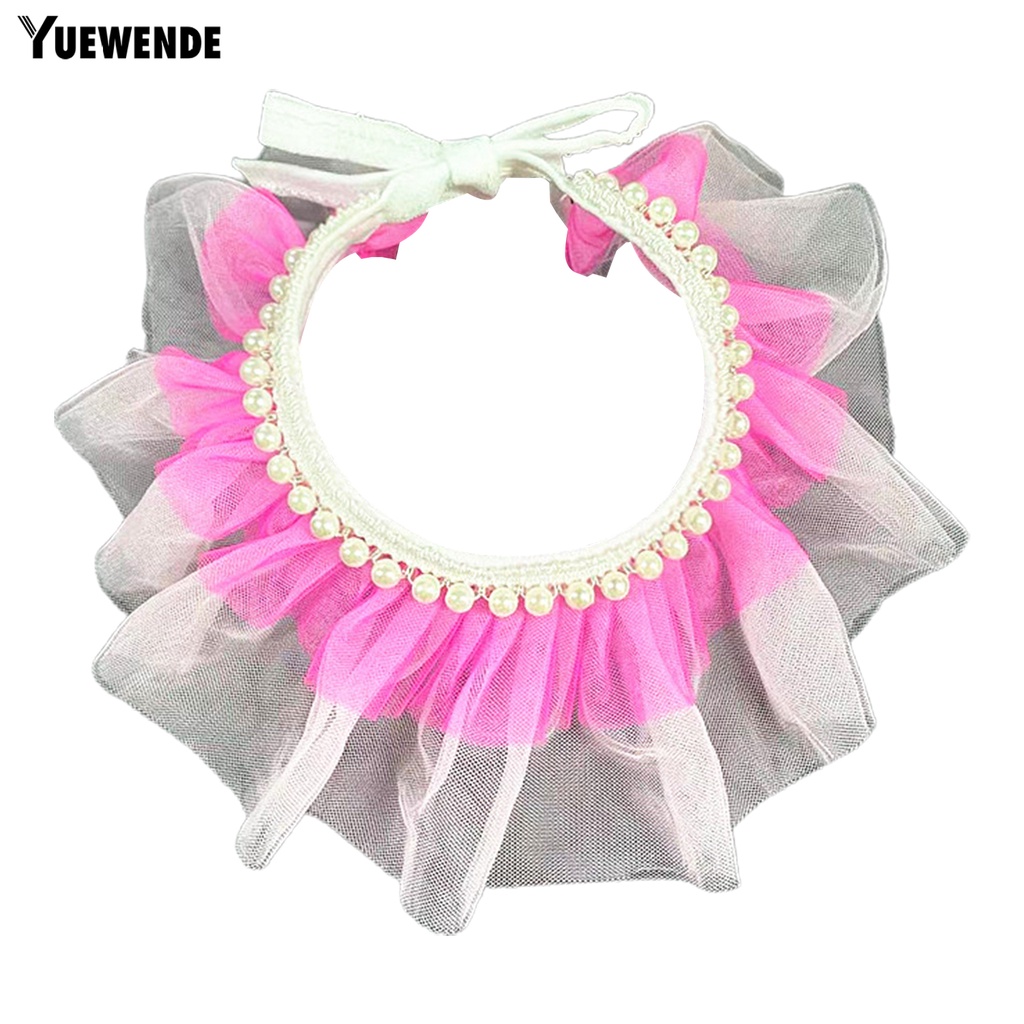 Yq.e Yếm Cổ Phối Ren Đính Ngọc Trai Nhân Tạo Phong Cách Công Chúa Ngọt Ngào Dành Cho Cún Cưng Airtag