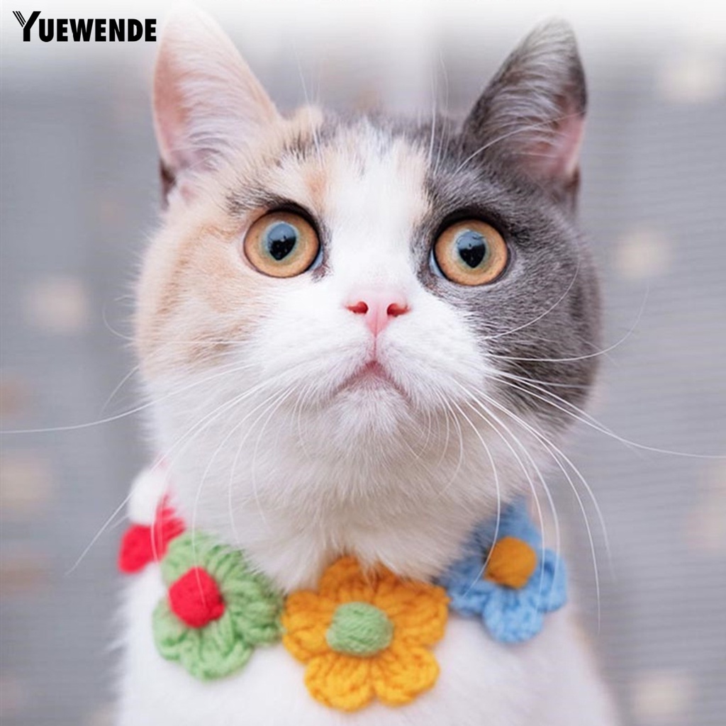 Yq.e Vòng Cổ Đan Len Hình Bông Hoa Tinh Tế Dành Cho Thú Cưng Tại Nhà