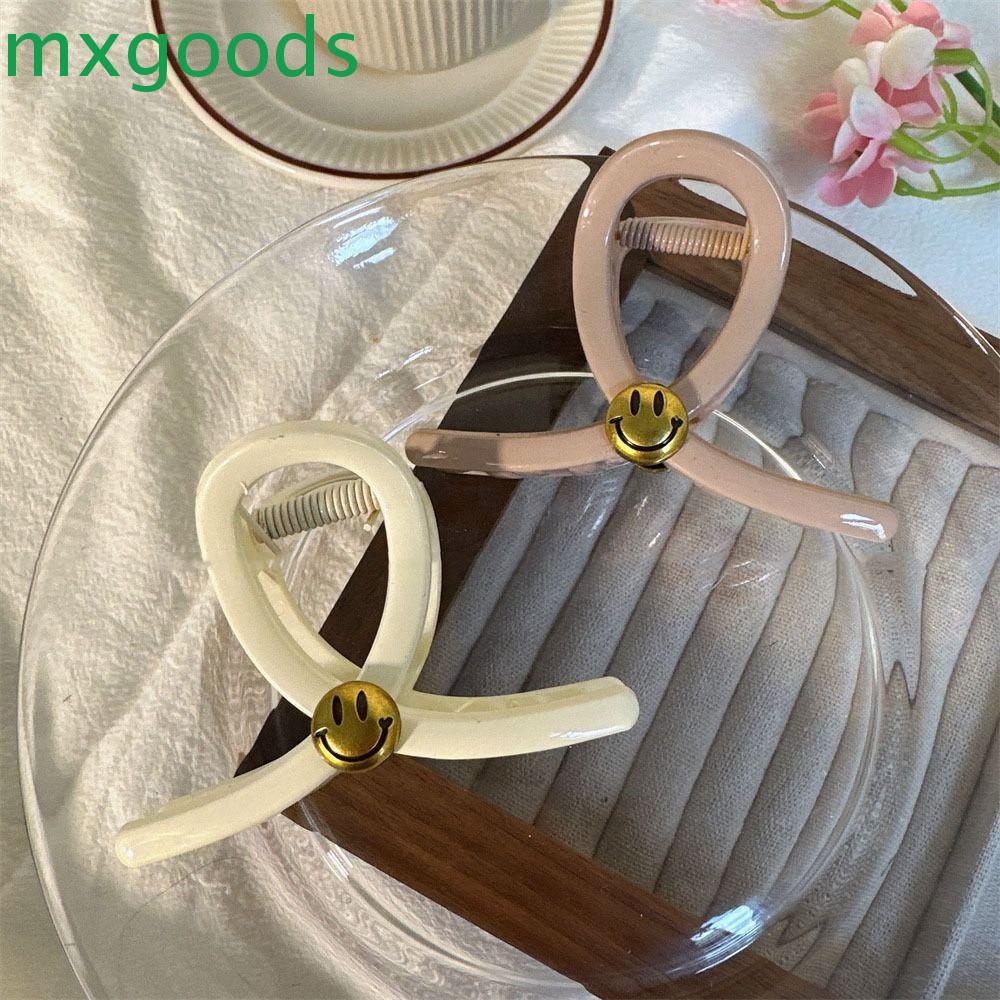 Kẹp Tóc Càng Cua Hình Mặt Cười Màu Sắc Tương Phản Bằng Acrylic Cho Nữ