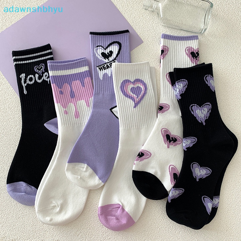 Vớ Cotton Cổ Vừa Giữ Ấm Họa Tiết Hoạt Hình Thời Trang Thu Đông Cho Nữ