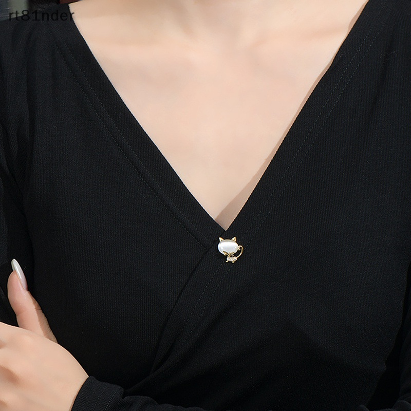 Rt Ghim Cài Áo Hình Mèo Đính Đá Pha Lê Lấp Lánh Dễ Thương Sáng Tạo Thời Trang Cho Nữ