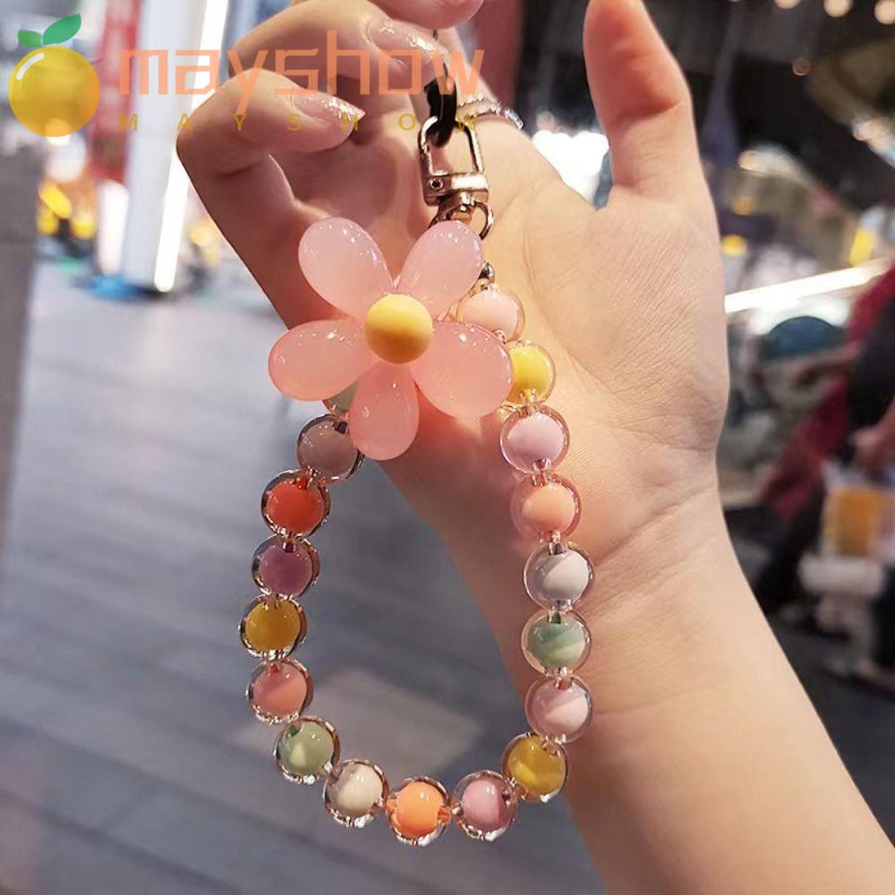 MAYSHOW Mobile Dây Đeo Điện Thoại Xâu Hạt Acrylic Họa Tiết Hoạt Hình Phong Cách Boho Độc Đáo