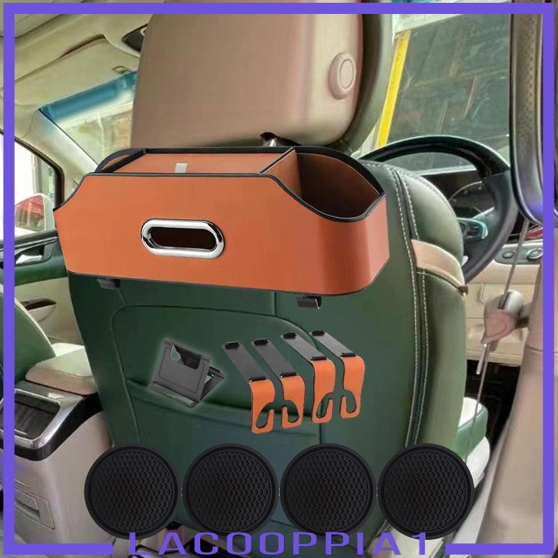 [Lacooppia1] Hộp Đựng Đồ Tựa Lưng Ghế Xe Hơi Màu Cam Và Dài Có Móc Ngắn Đa Năng