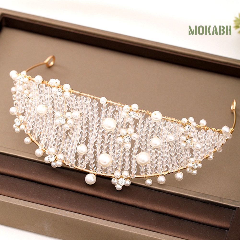 Cài Tóc Hình Vương Miện Đính Ngọc Trai Giả Thời Trang Cho Nữ