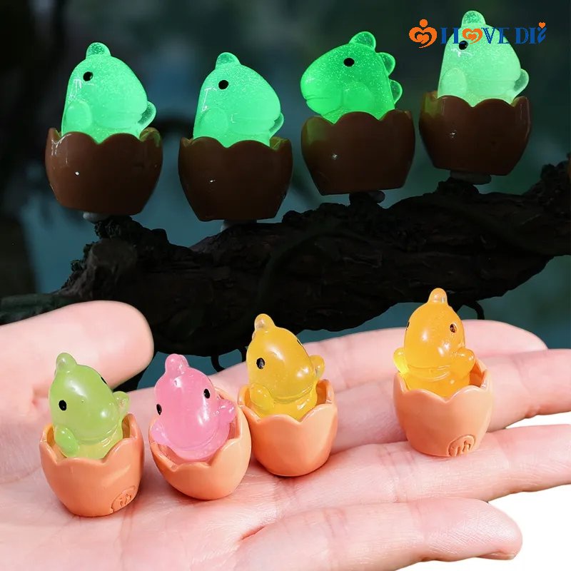 1 Mô Hình Trứng Khủng Long Mini Bằng Resin Màu Dạ Quang Dễ Thương Trang Trí Bảng Điều Khiển Xe Hơi