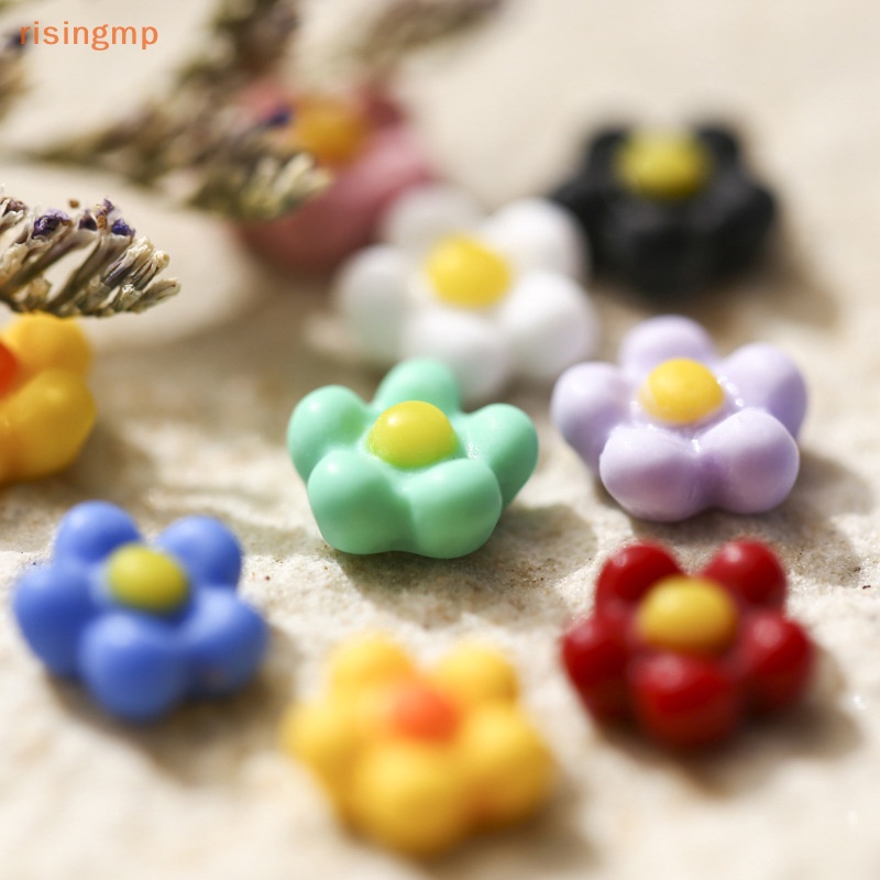 [risingmp] Set 50 Móng Tay Nhựa resin Lập Thể Màu Hoa Cúc Nhỏ Cười Phong Cách Nhật Bản Mới Nhiều Màu Sắc Tươi Tắn