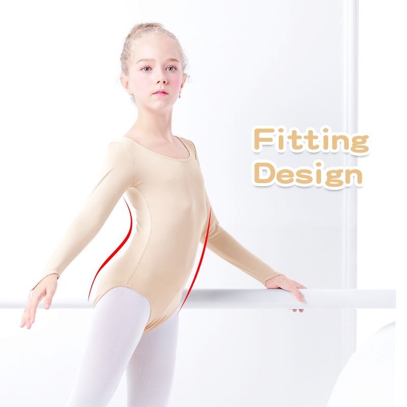 Bộ Đồ Tập Múa Ballet Màu Nude Chuyên Dụng Cho Bé Gái