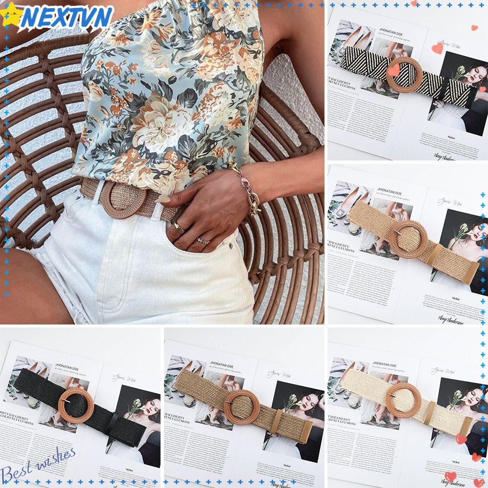 Thắt Lưng Bện Sợi Rơm Co Giãn Cho Nữ