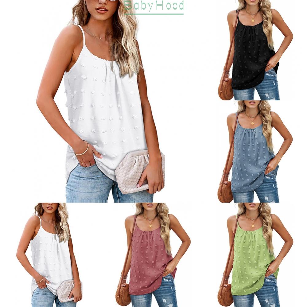 Women's Summer Velvet Ball Decor Sleeveless Tank Tops Loose Casual Camisole Vest#BBHOOD