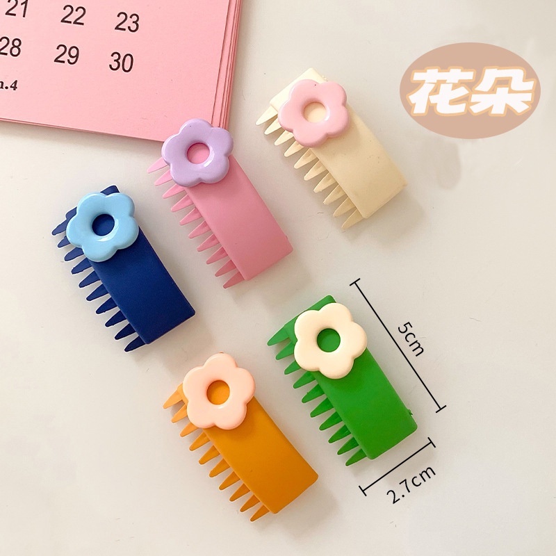 Kẹp Tóc Nơ / Bông Hoa Màu Trơn Đơn Giản Thời Trang Hàn Quốc Dành Cho Trẻ Em