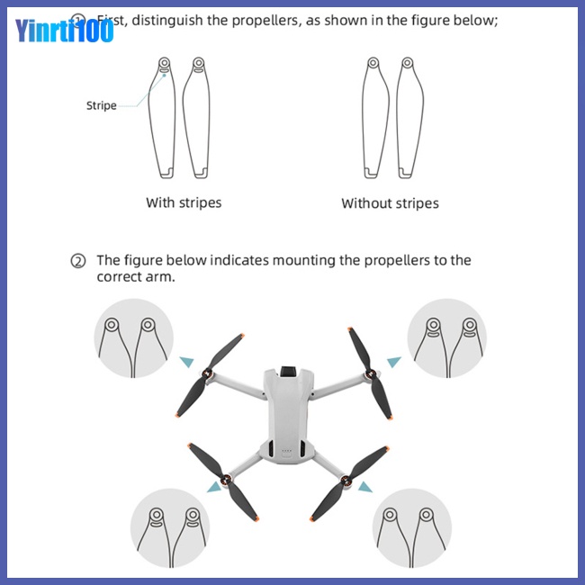 Set 2 Cặp Cánh Quạt Tpu Gọn Nhẹ Thay Thế Cho Dji Mini 3 Drone