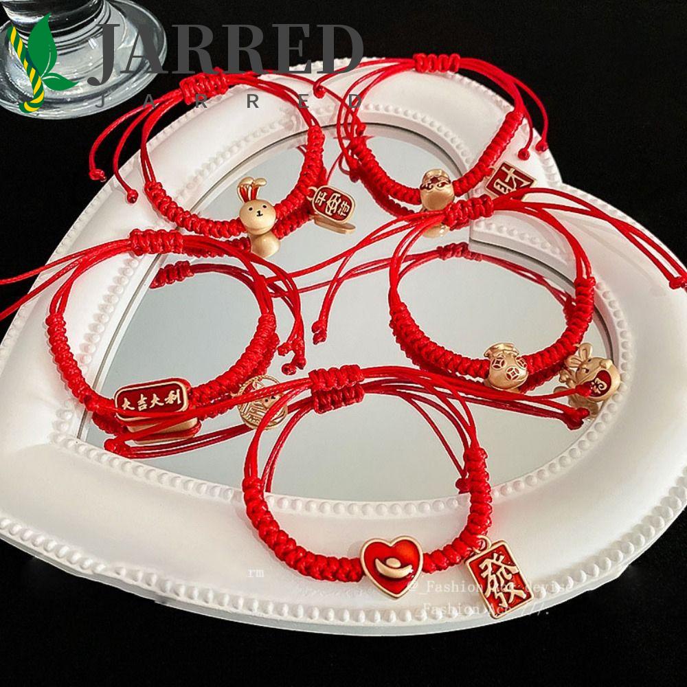 Vòng Tay Dây Bện Mặt Hình Thỏ May Mắn Kiểu Retro Nhật Bản Dễ Thương Cho Nữ