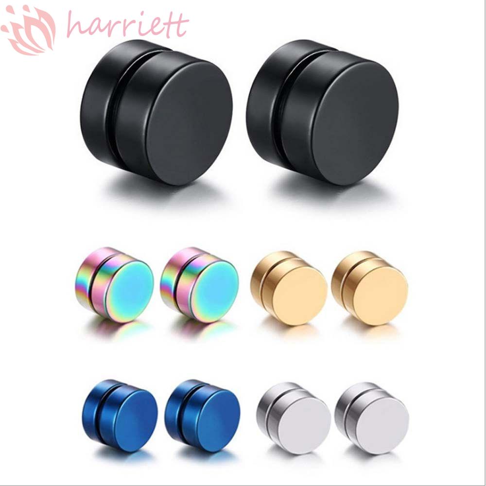 Khuyên Tai Đen Không Xỏ Lỗ Phong Cách Punk Cổ Điển Cho Cặp Đôi