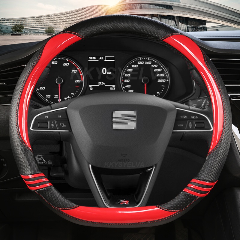 Sợi Carbon Da D Hình Ô Tô Vô Lăng Bao Ghế Leon Cupra R Leon ST Cupra Leon ST Cupra Ateca Cupra Ateca