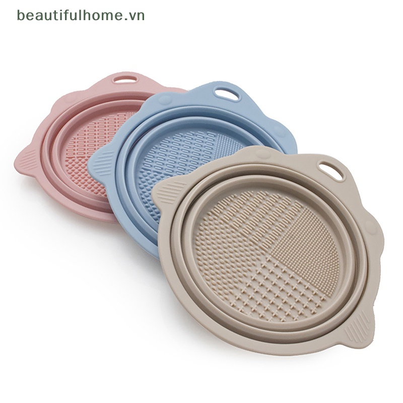 Hộp Silicone Vệ Sinh Cọ Trang Điểm Có Thể Gấp Gọn Tiện Dụng