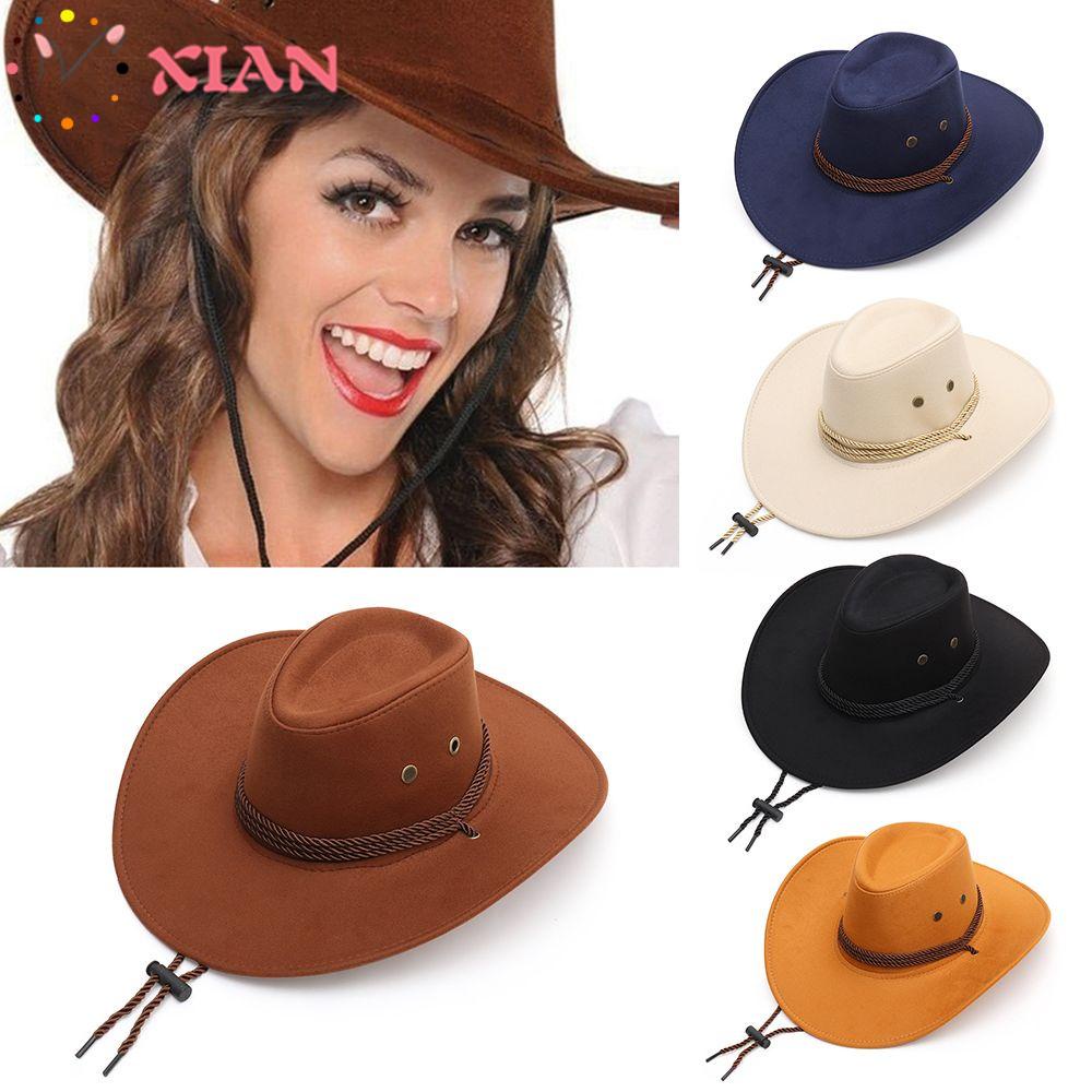 Mũ Cao Bồi Da Lộn Vành Panama Chống Nắng Ngoài Trời