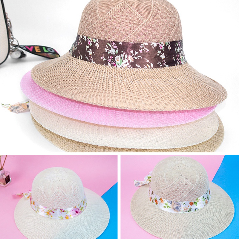 Nón Cối Rộng Vành Phối Nơ Ruy Băng Cho Phái Nữ