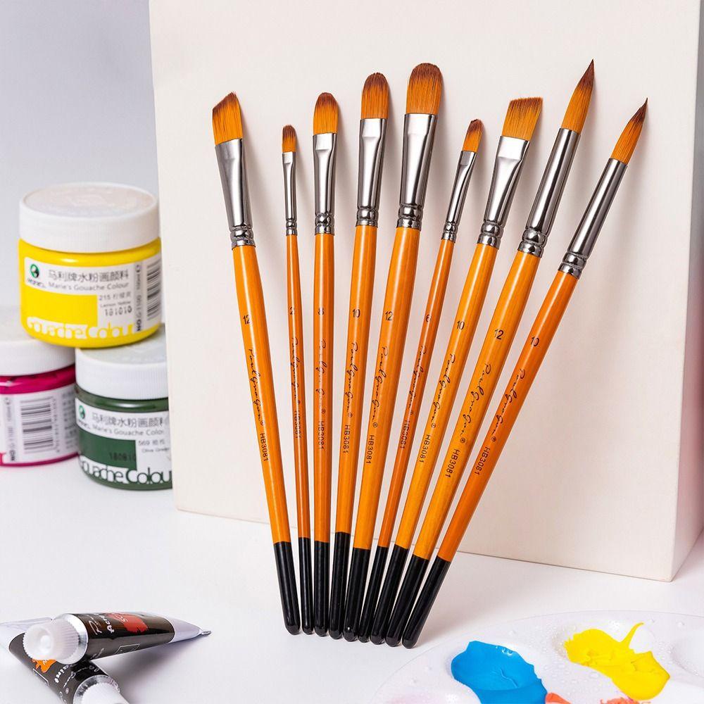 Set 5 Cọ Vẽ Màu Nước Đầu Tròn Bằng Sợi Tổng Hợp Tổng Hợp