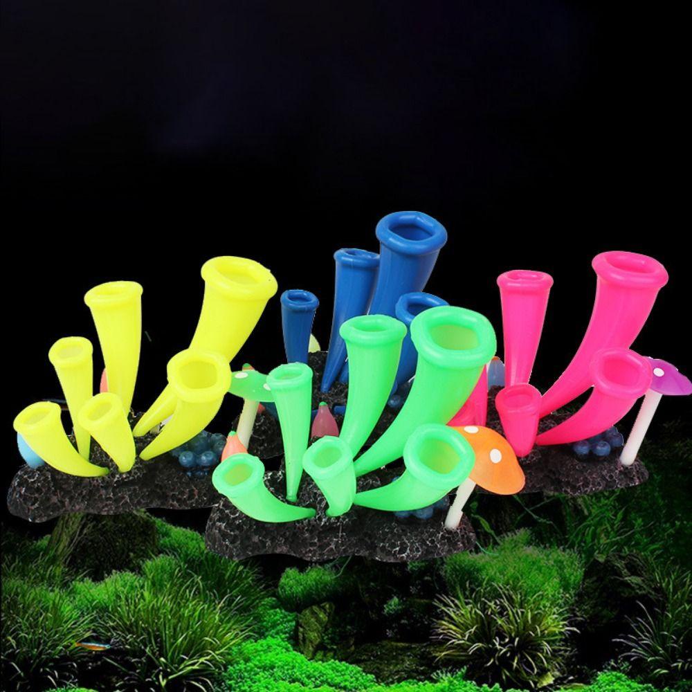 San Hô Nhân Tạo Bằng Silicon Mềm Màu Dạ Quang Trang Trí Bể Cá