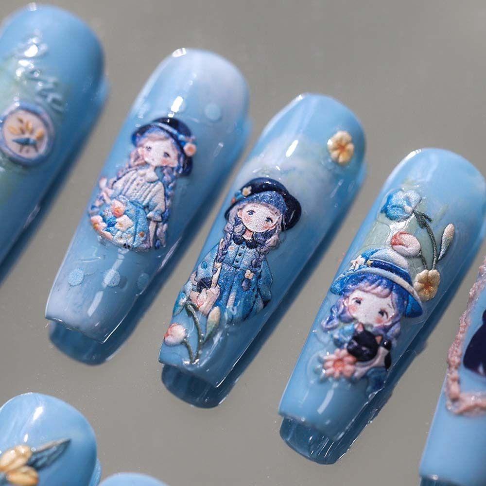 Miếng Dán Trang Trí Móng Tay Họa Tiết Động Vật Hoạt Hình Dành Cho Nữ