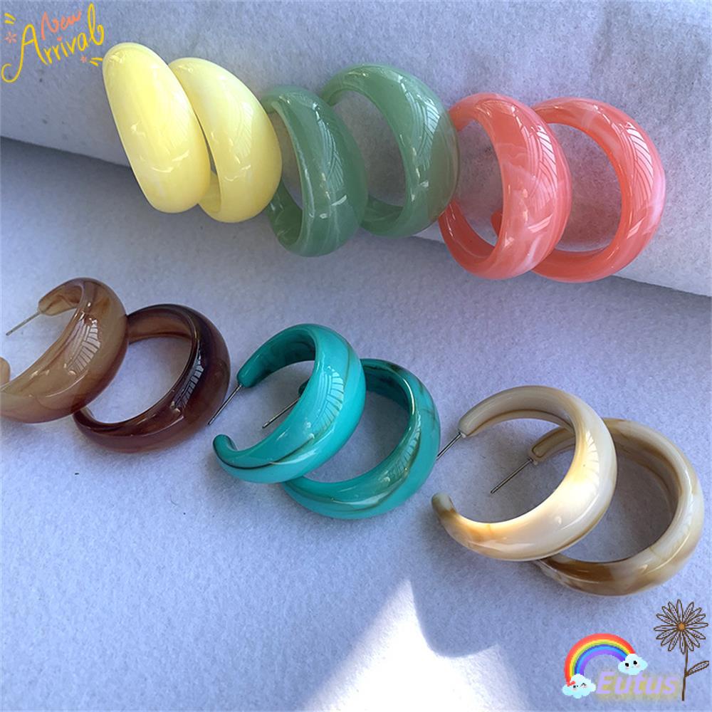 Khuyên Tai Vòng Lủng Lẳng Bằng Acrylic Axit Acetic Nhiều Màu Thời Trang
