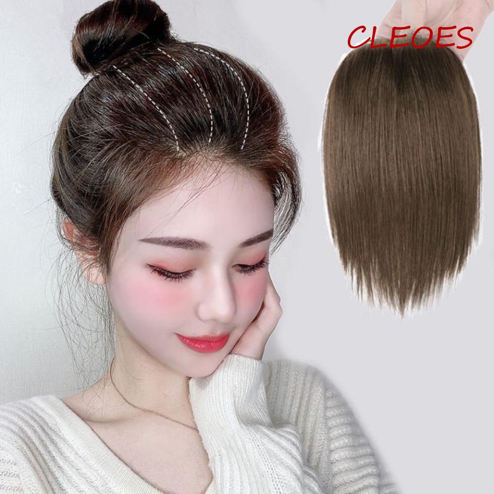 Miếng Đệm Tóc Giả Bằng Sợi Tổng Hợp Dày Dặn Màu Nâu Tự Nhiên Dành Cho Nữ