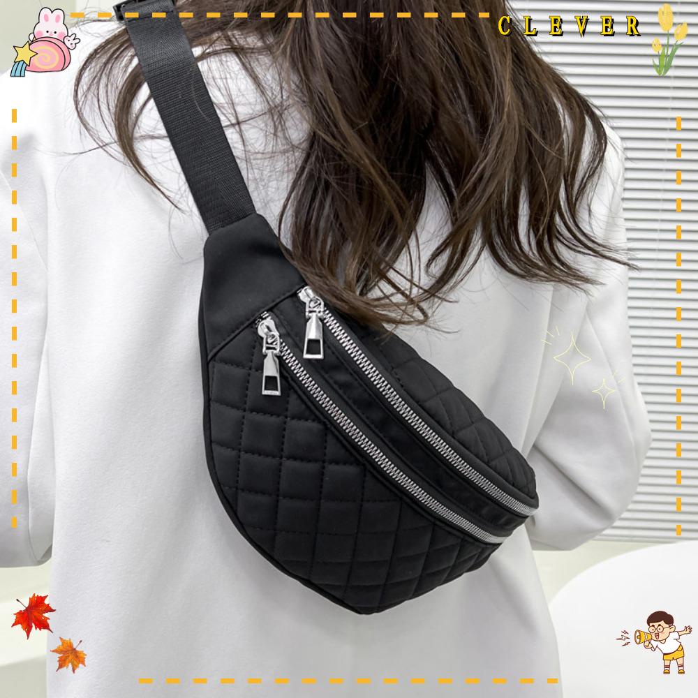 Ví Đeo Hông Chống Thấm Nước Họa Tiết Sọc Caro Thời Trang Cho Nam Và Nữ