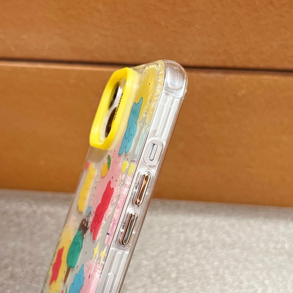 Ốp Điện Thoại TPU Mềm Trong Suốt Họa Tiết Gấu Hoạt Hình Hai Mặt Cho iPhone 14 13 12 11 Pro Max