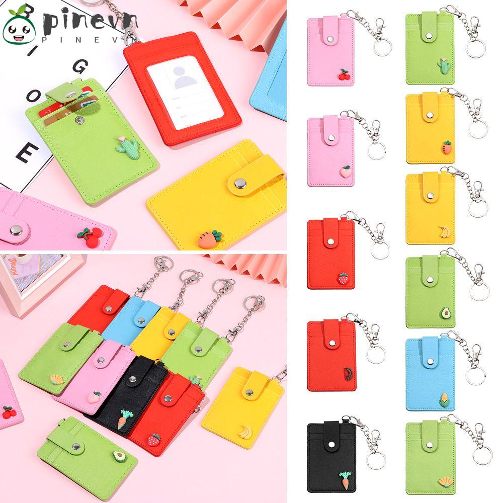 Vỏ Bọc Thẻ Xe Buýt Kèm 3 Ngăn Đựng Thẻ Họa Tiết Trái Cây Hoạt Hình Dễ Thương