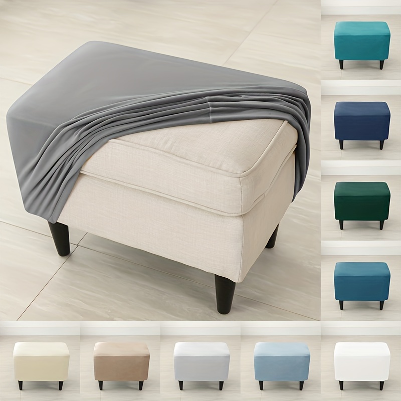 1 Vỏ Bọc Ottoman Bằng Vải Nhung Lông Cáo Nhân Tạo Màu Bạc Chống Trượt Trang Trí Nội Thất Phòng Khách / Phòng Ngủ / Văn Phòng