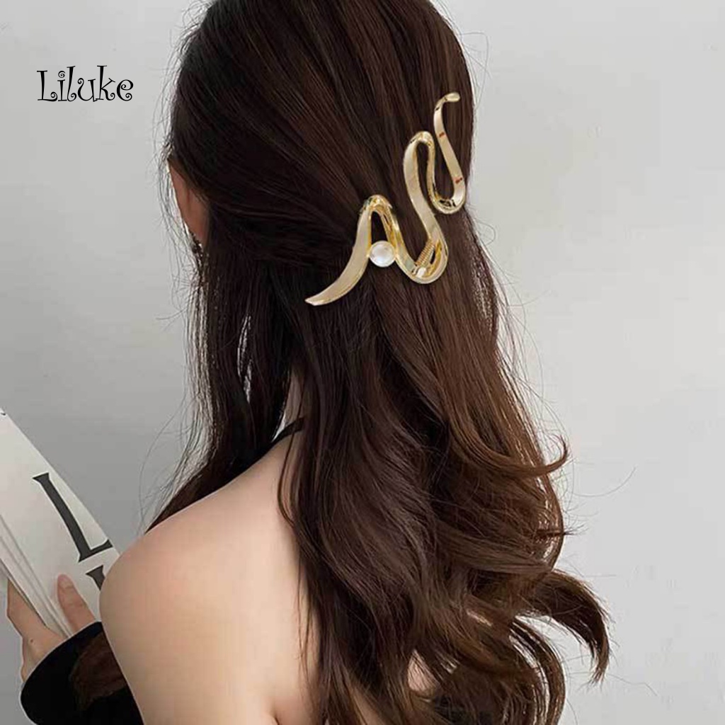 Lk Kẹp Tóc Càng Cua Đính Ngọc Trai Giả Trơn Mịn Trang Trí Tóc Phong Cách Hòn Đảo Cao Cấp Dành Cho Nữ