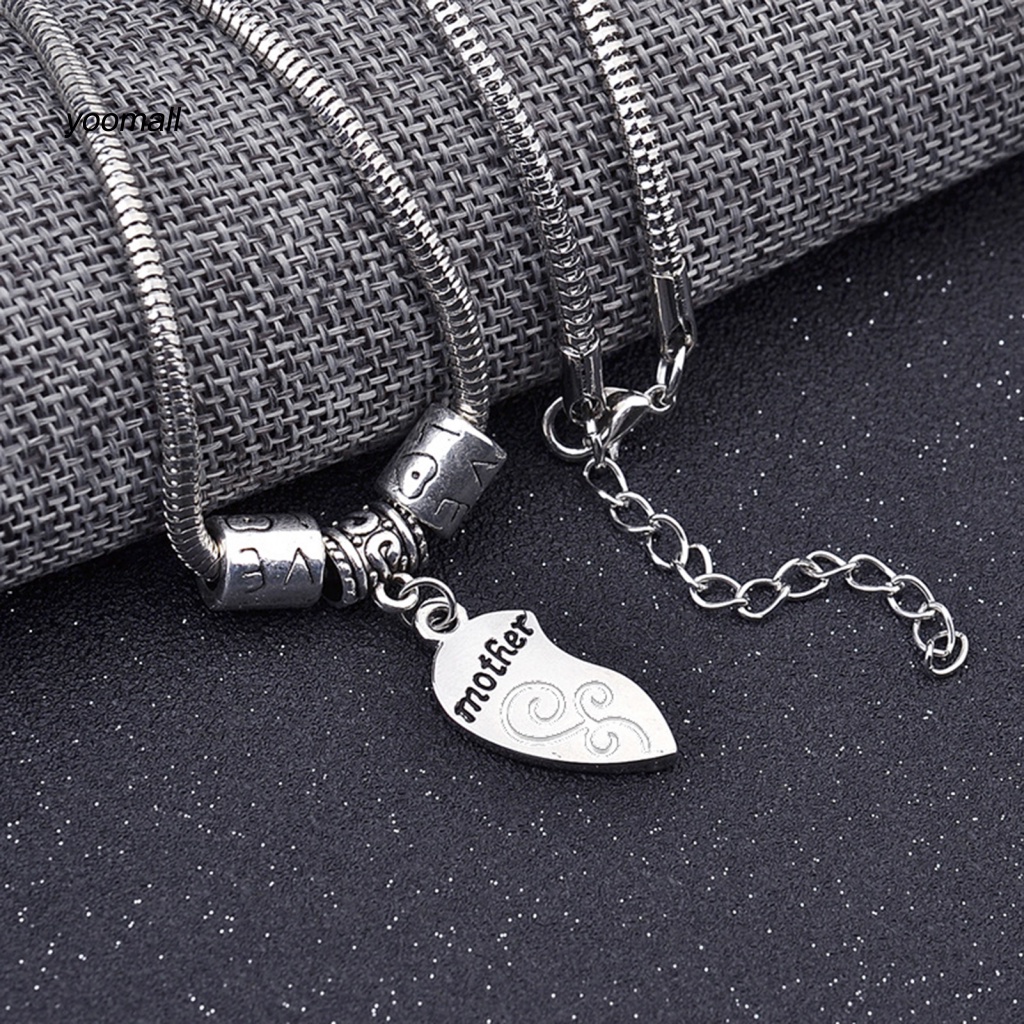 Bộ 2 Vòng Đeo Tay Bằng Hợp Kim Không Gỉ Hình Trái Tim Dành Cho Mẹ Và Bé