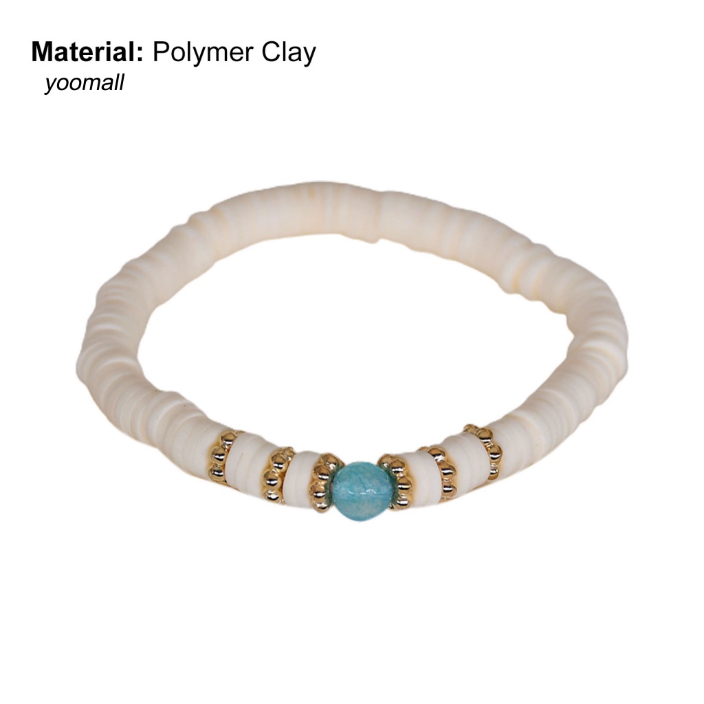 Vòng Đeo Tay Đất Sét Polymer Co Giãn Trọng Lượng Nhẹ In Chữ Phong Cách Boho Dành Cho Nữ