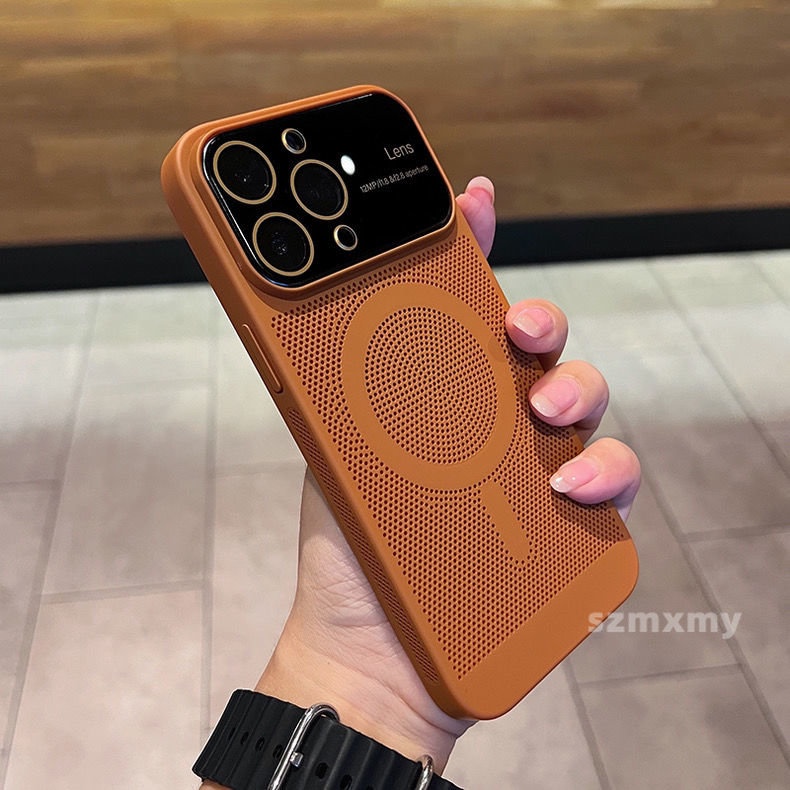Ốp Điện Thoại Từ Tính Thoáng Khí Chống Rơi Cho Iphone 14 11 13 12 Pro Max