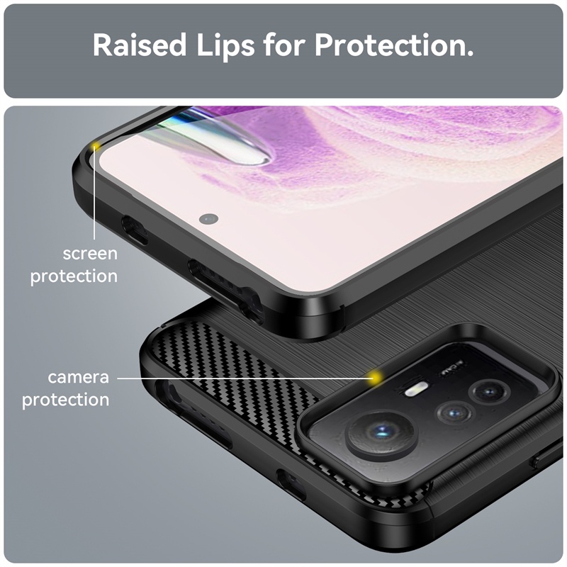 For Xiaomi Redmi Note 12S 12 Pro Plus 12Pro+ Note12Pro 4G 5G Ultra Thin Soft TPU Silicone Carbon Fiber Matte Shockproof Case Cover Casing