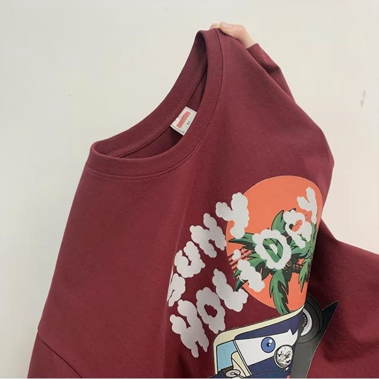 Áo Thun Tay Ngắn Cổ Tròn In Họa Tiết Hoạt Hình Phong Cách Hàn Quốc Thời Trang Mùa Hè 2023 Cho Nam Size M-5XL