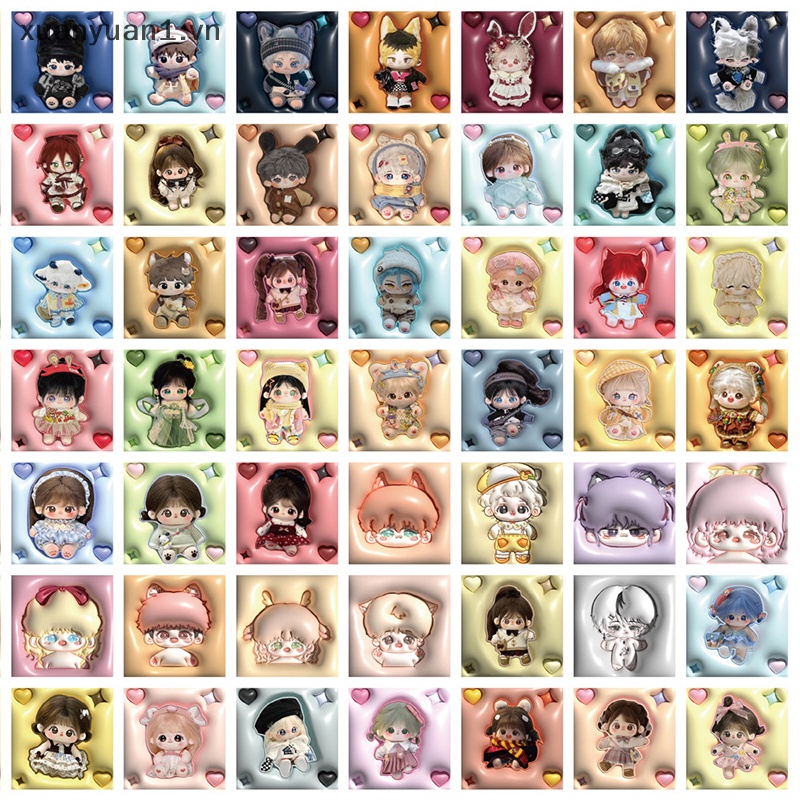 Set 62 Miếng Dán Hoạt Hình Bằng Cotton Trang Trí Ván Trượt / Laptop / Xe Hơi