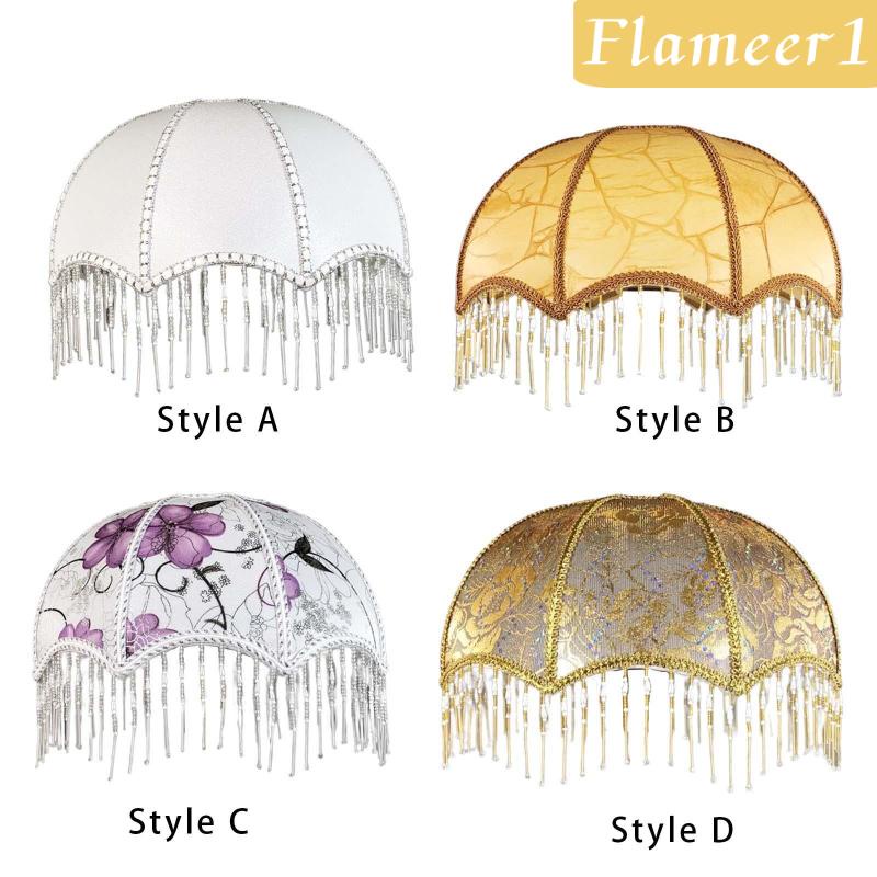 [Flameameer1] Ốp Chụp Đèn Bàn Hình Vòm Thay Thế Có Tua Rua Thanh Lịch Cho Đèn Ngủ