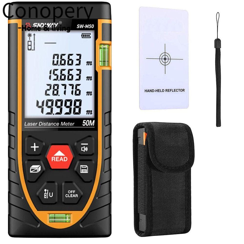 CONOPERY Thước Đo Khoảng Cách Điện Tử Bằng Laser TG MT 50m 164ft Kèm 2 Mức Bong Bóng