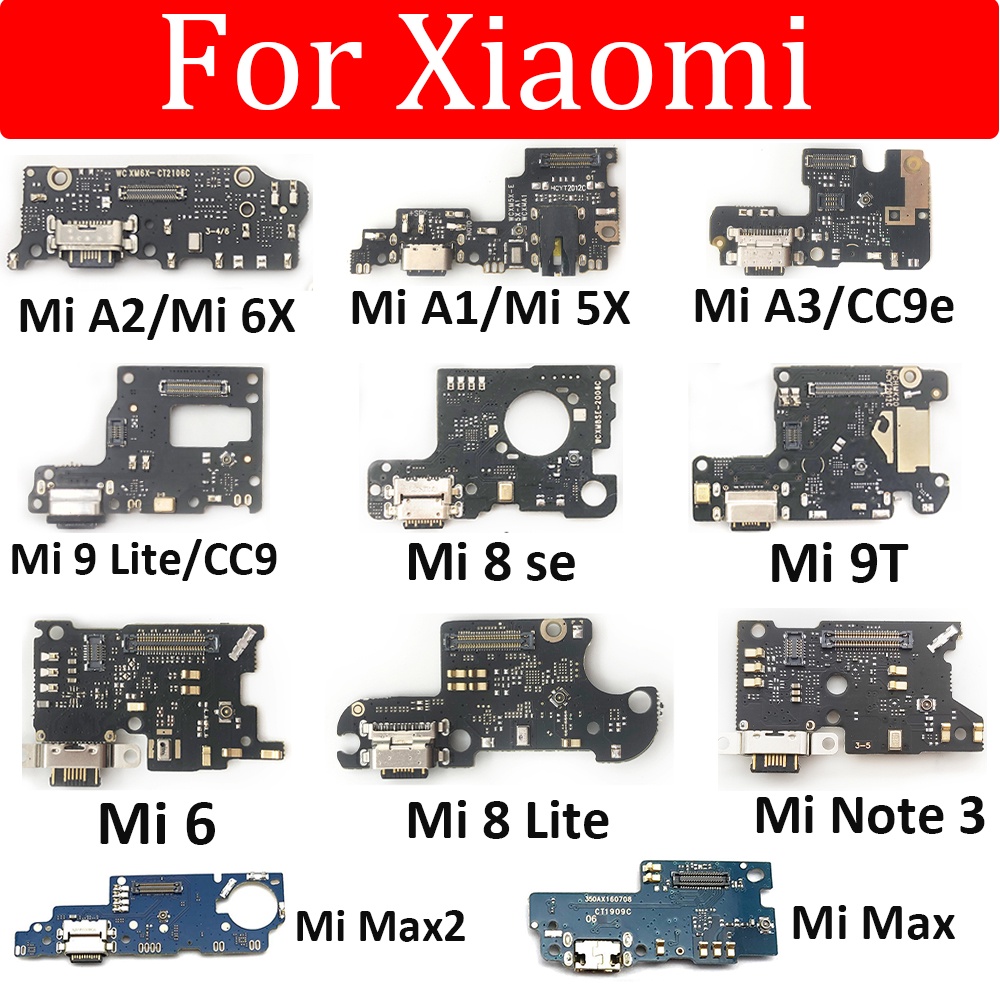 Bảng Mạch Cổng Sạc USB Cho Điện Thoại Xiaomi Mi Max Mix 2 3 6 A1 5X A2 6X 9 8 Se A2 Lite CC9e