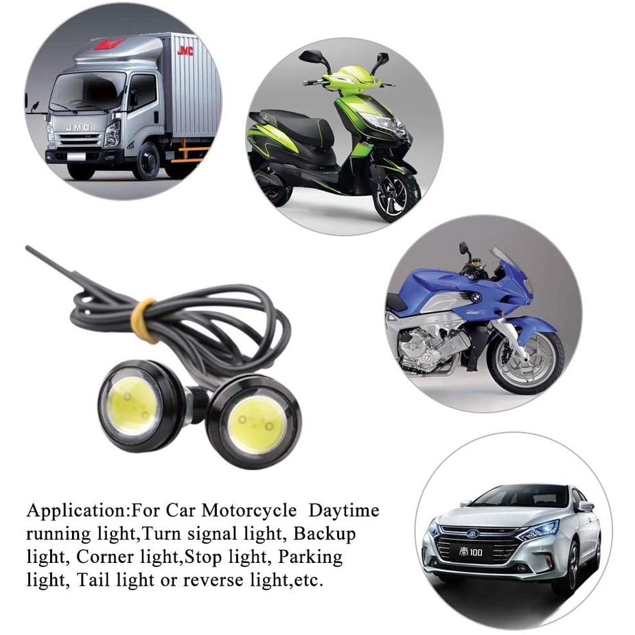 Bộ 2 Đèn LED Mắt Đại Bàng DRL COB 12V 18mm Phá Sương Mù Cho Xe Hơi / Xe Máy