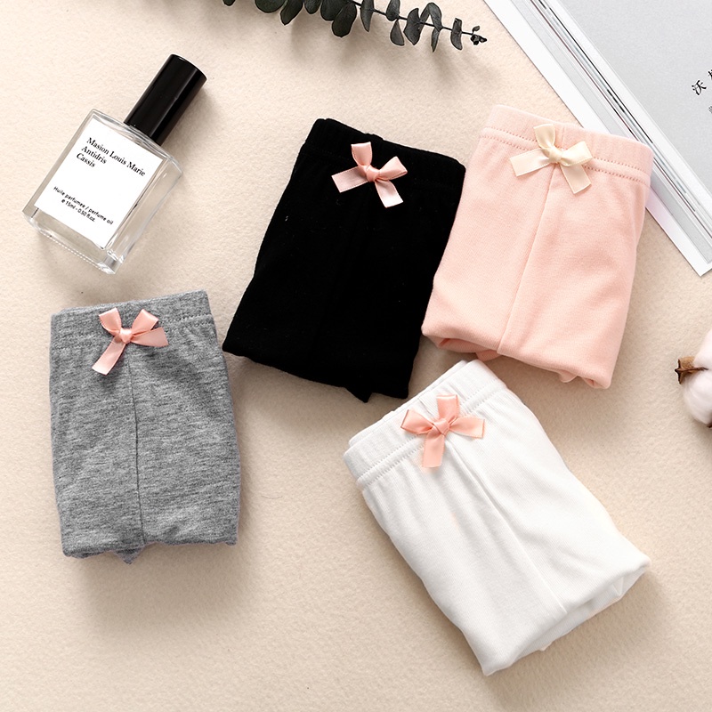 🍒muying🍒 Quần Lót Cotton An Toàn Co Giãn Màu Trơn Dành Cho Bé Gái 3-12 Tuổi