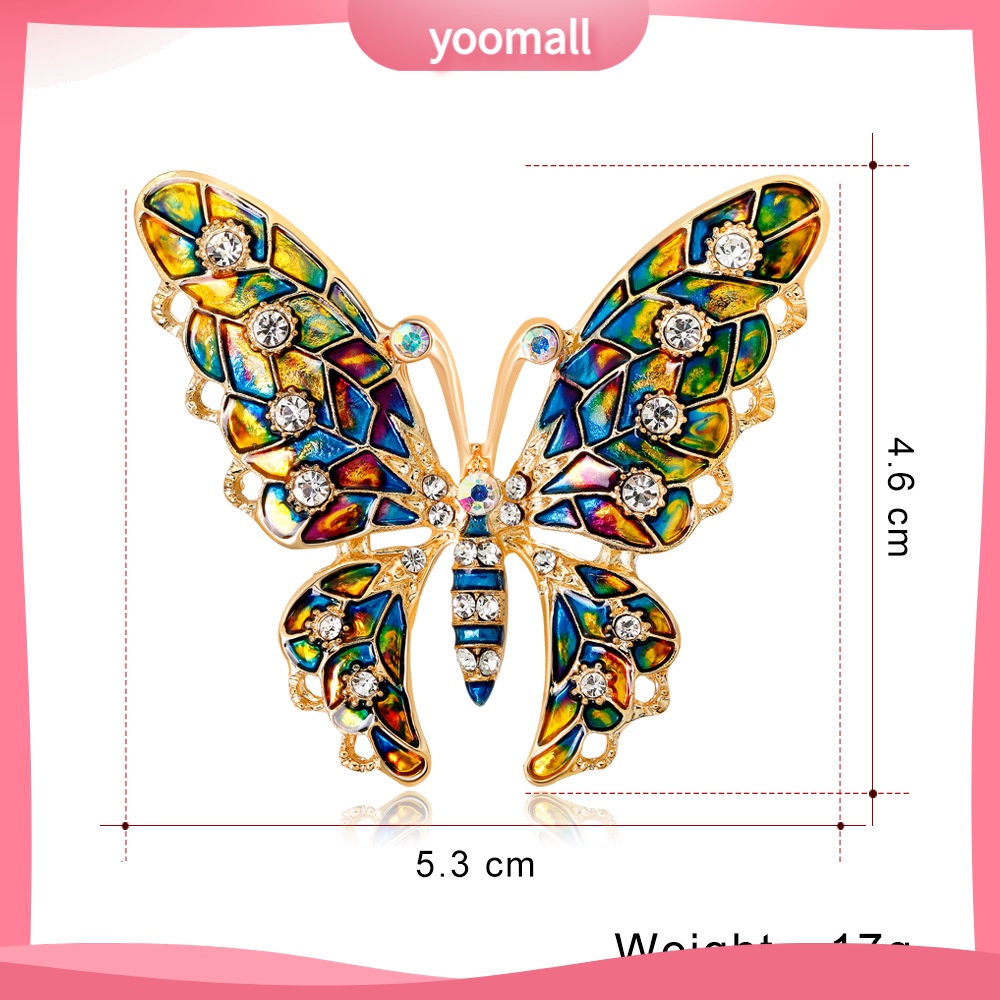 [YM] Trâm Cài Áo Hình Bướm Giọt Dầu Nhiều Màu Sắc Mới Phù Hợp Vớ