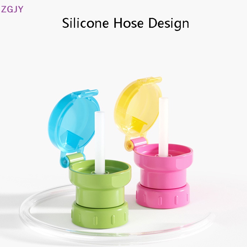 Bình Nước Silicone 2 Trong 1 Chống Bụi Bẩn Kèm Ống Hút Tiện Dụng Mới