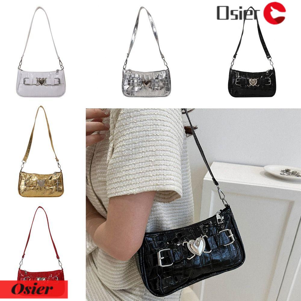 OSIER1 Túi Đeo Chéo Da PU Hình Vuông Màu Trơn Thời Trang Cho Nữ