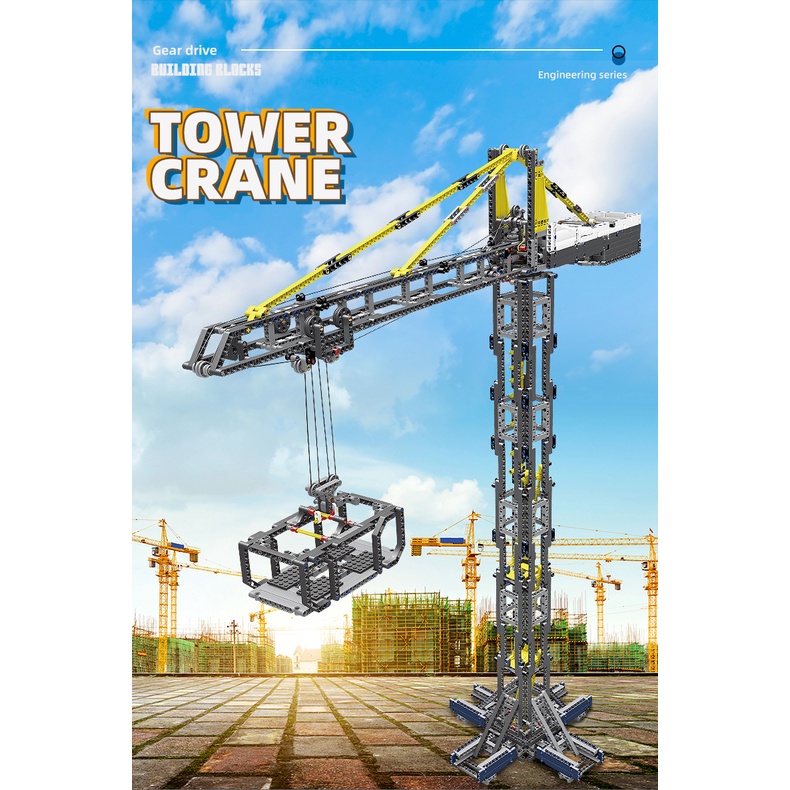 Đồ chơi Lắp ráp Mô hình MOULD KING 17004 Motor Control Tower Crane Building Block
