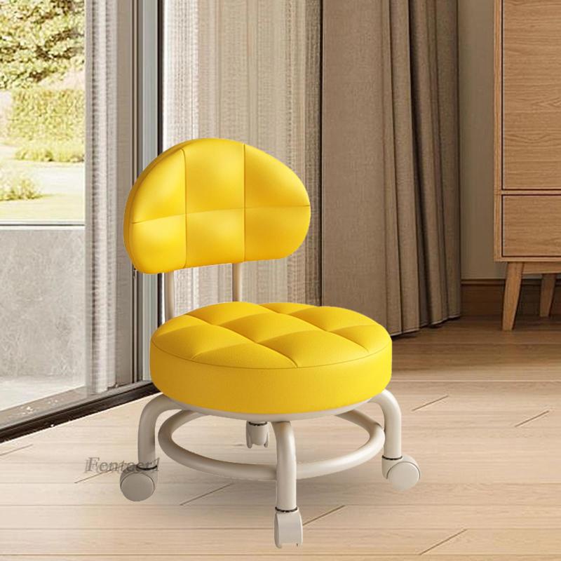 [Fenteer1] Ghế Lăn Làm Sạch Tròn Thấp Có Tựa Lưng Cho Tiệm Cắt Tóc / Nhà Bếp