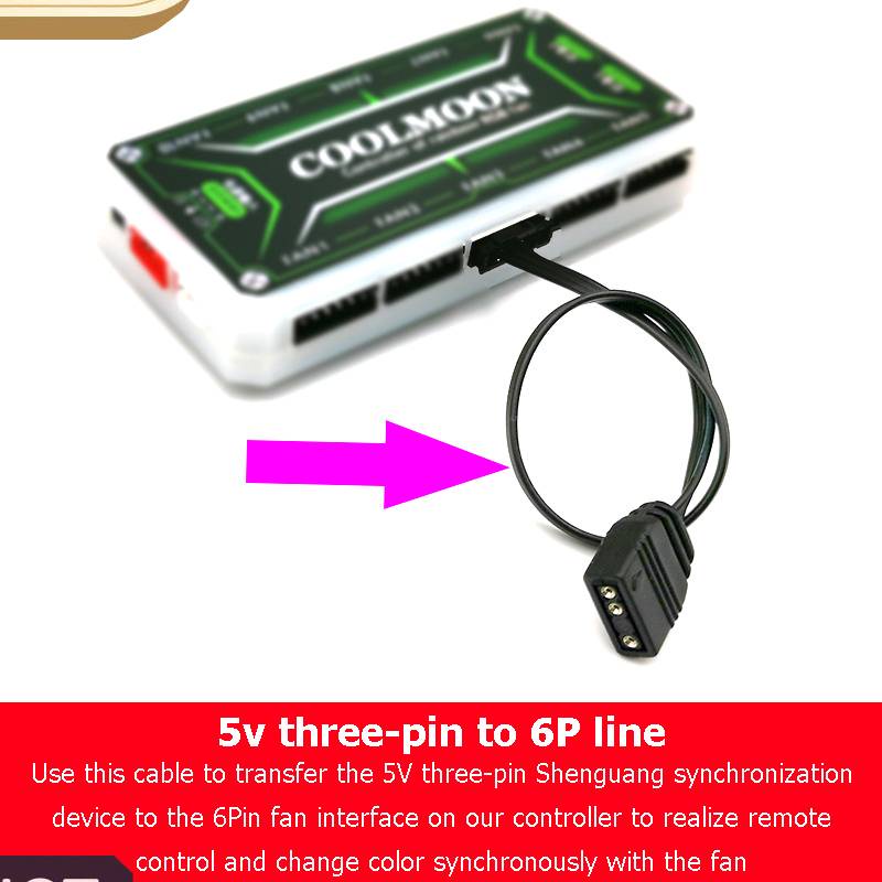Cáp ChuyểN ĐổI Nhỏ 4Pin / 6Pin Sang 5V ARGB 3Pin Cho Coolmoon